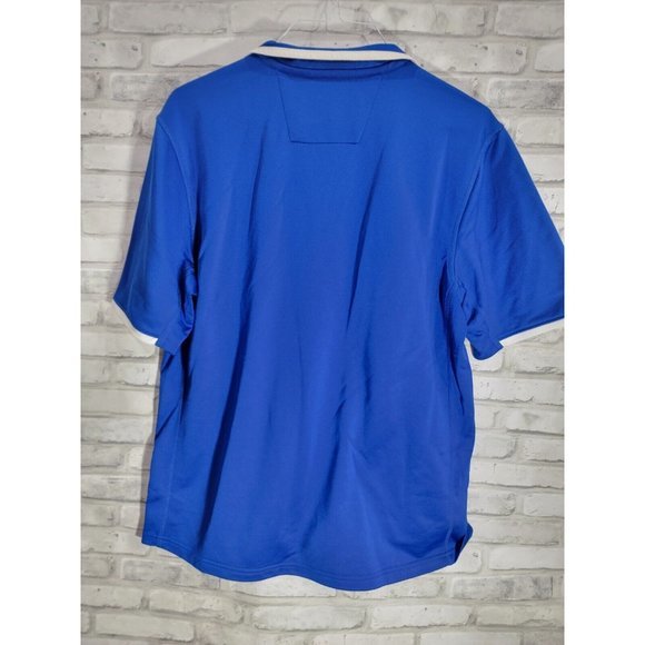 Adidas Blue 1/4 Zip Royal Blue Collegiate Climalite Polo Size Large Warm Up Top - Picture 6 of 7
